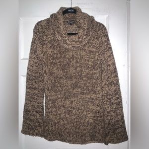 Silvia Novelli tan and brown marled turtleneck sweater‎ size medium